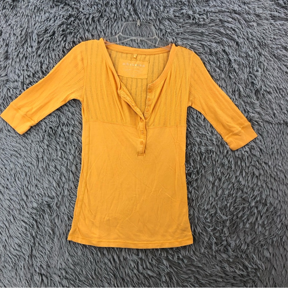 Arizona Shirt Womens Medium Henley Button Down 3/4 Sleeve